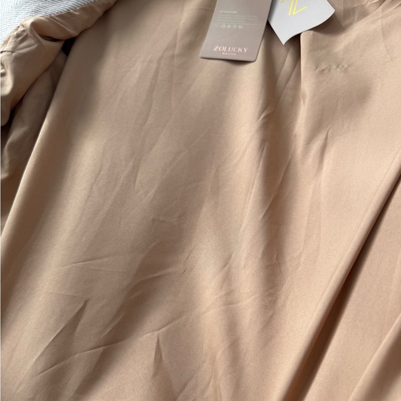 Lucky Brand Beige Stripe Trench Coat Modern Silhouette Size S - Picture 5 of 6